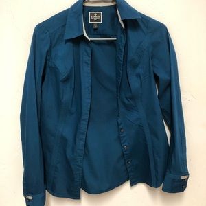 Express - the essential shirt - teal - long sleeved - size XS